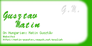 gusztav matin business card